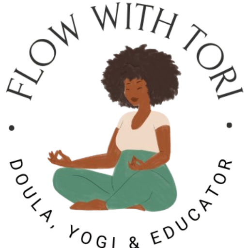 Flow with Tori Logo, Doula, Yogi, Educator