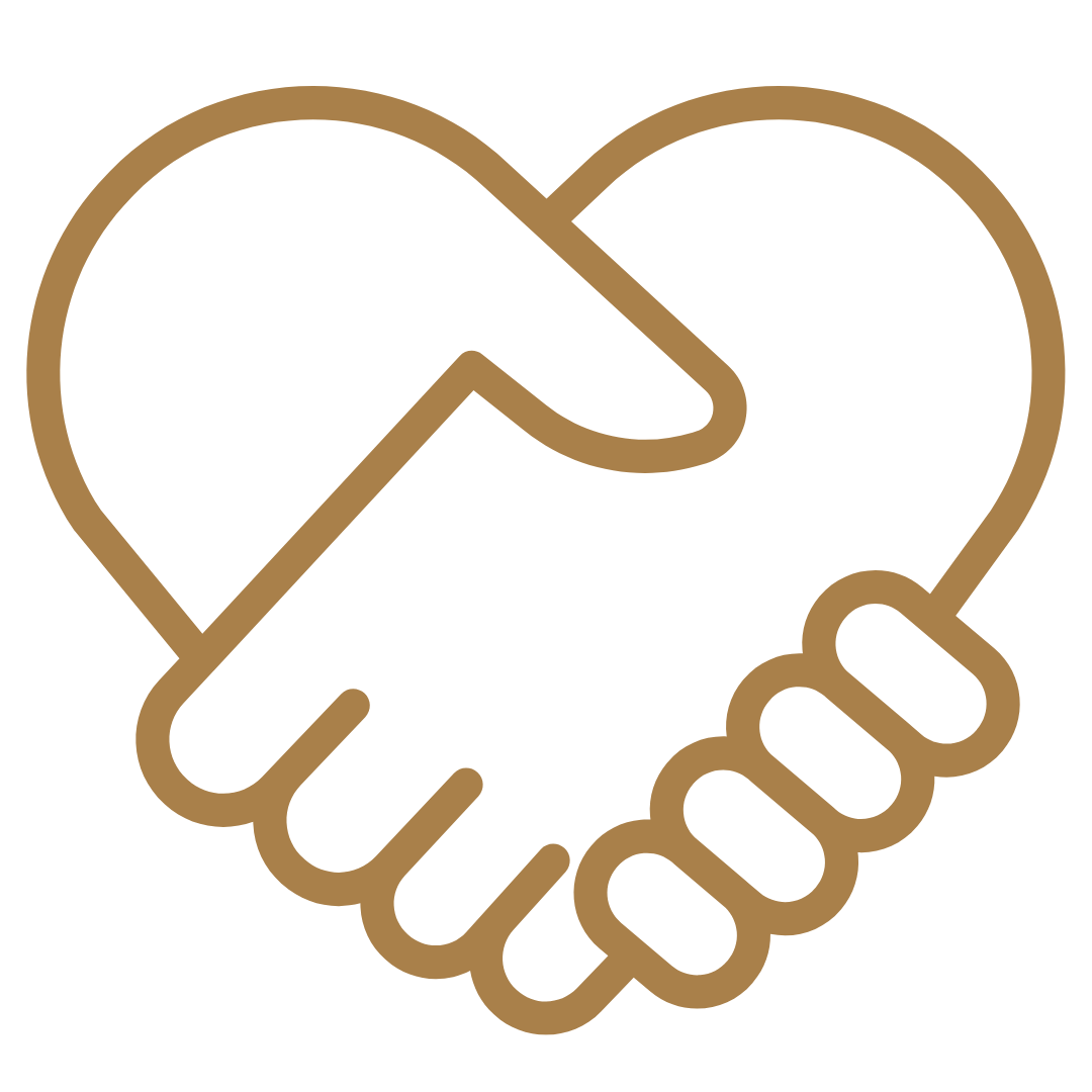 Handshake with heart icon